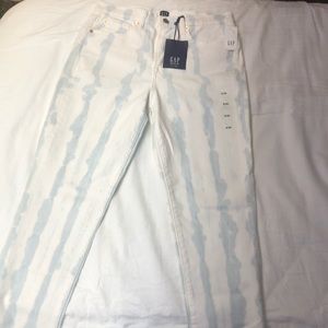 Gap True Skinny Jeans Size 6 Bleached Two Toned White Blue y2k Vintage Unique